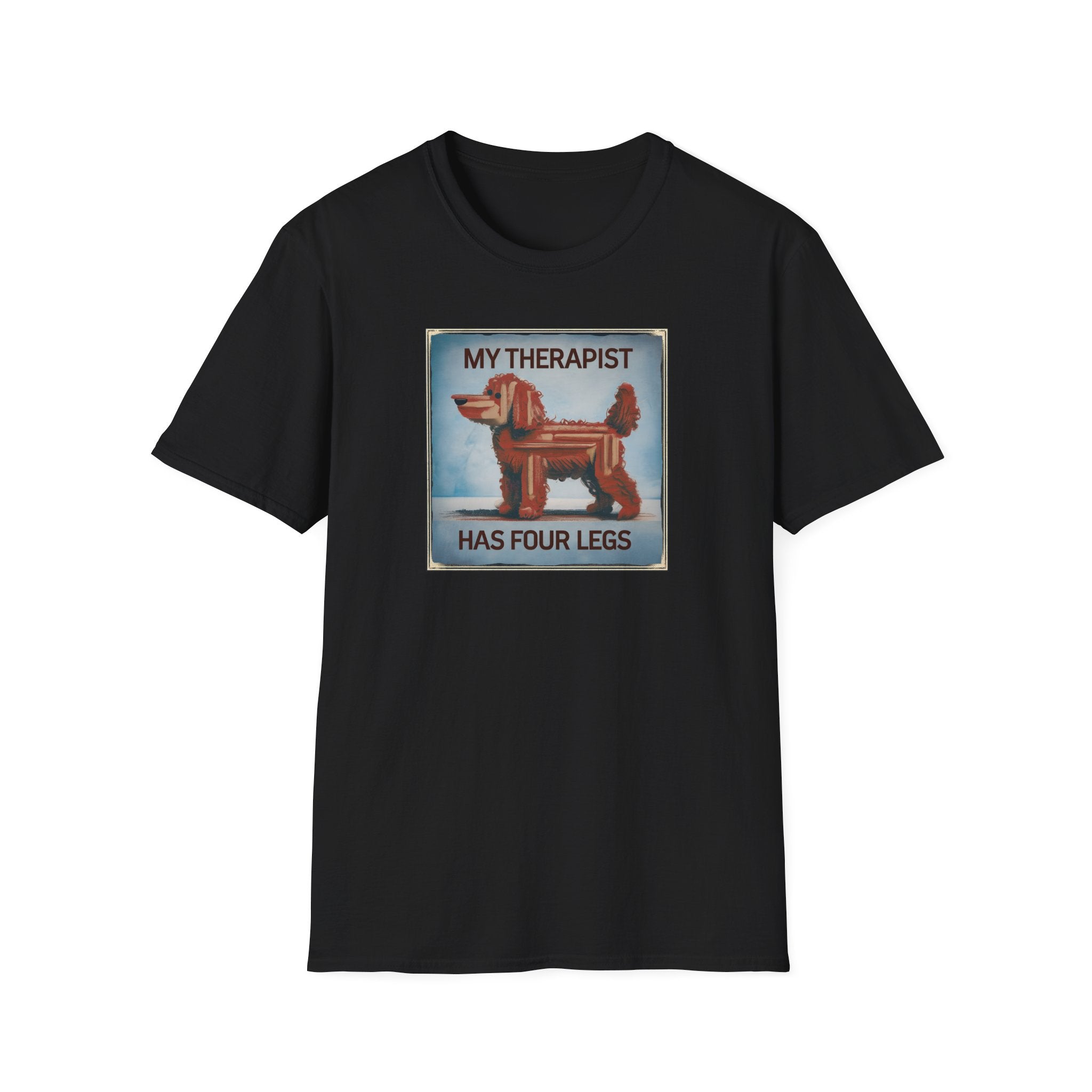 My Therapist Has Four Legs, Funny Dog Lover T-Shirt, Pet Owner Gift, Casual Wear, Dog Mom Shirt, Humorous T-Shirt