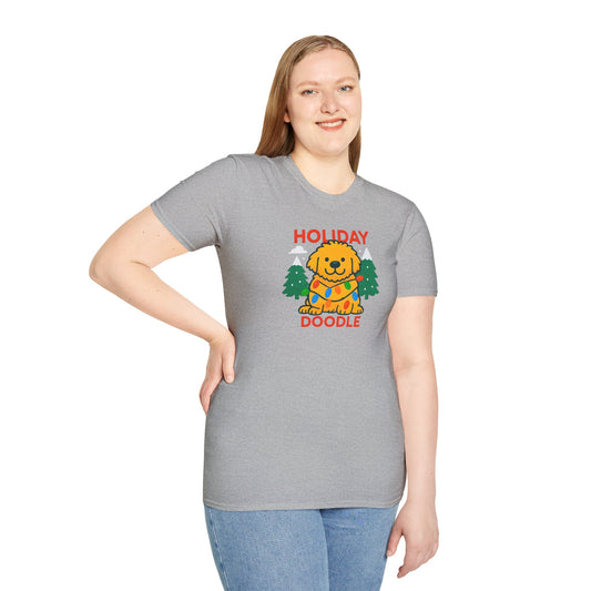Holiday Doodle. Festive Dog Lover T-Shirt, Cute Pet Shirt, Holiday Gift, Unisex Graphic Tee, Christmas Apparel, Winter Fashion