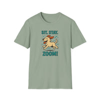 Sit. Stay. Zoom. Playful Doodle Dog Lover T-Shirt, Pet Gift, Funny Tee for Dog Owners, Gift for Moms