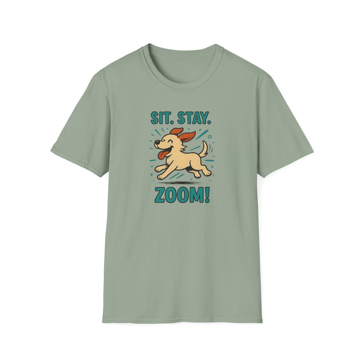 Sit. Stay. Zoom. Playful Doodle Dog Lover T-Shirt, Pet Gift, Funny Tee for Dog Owners, Gift for Moms