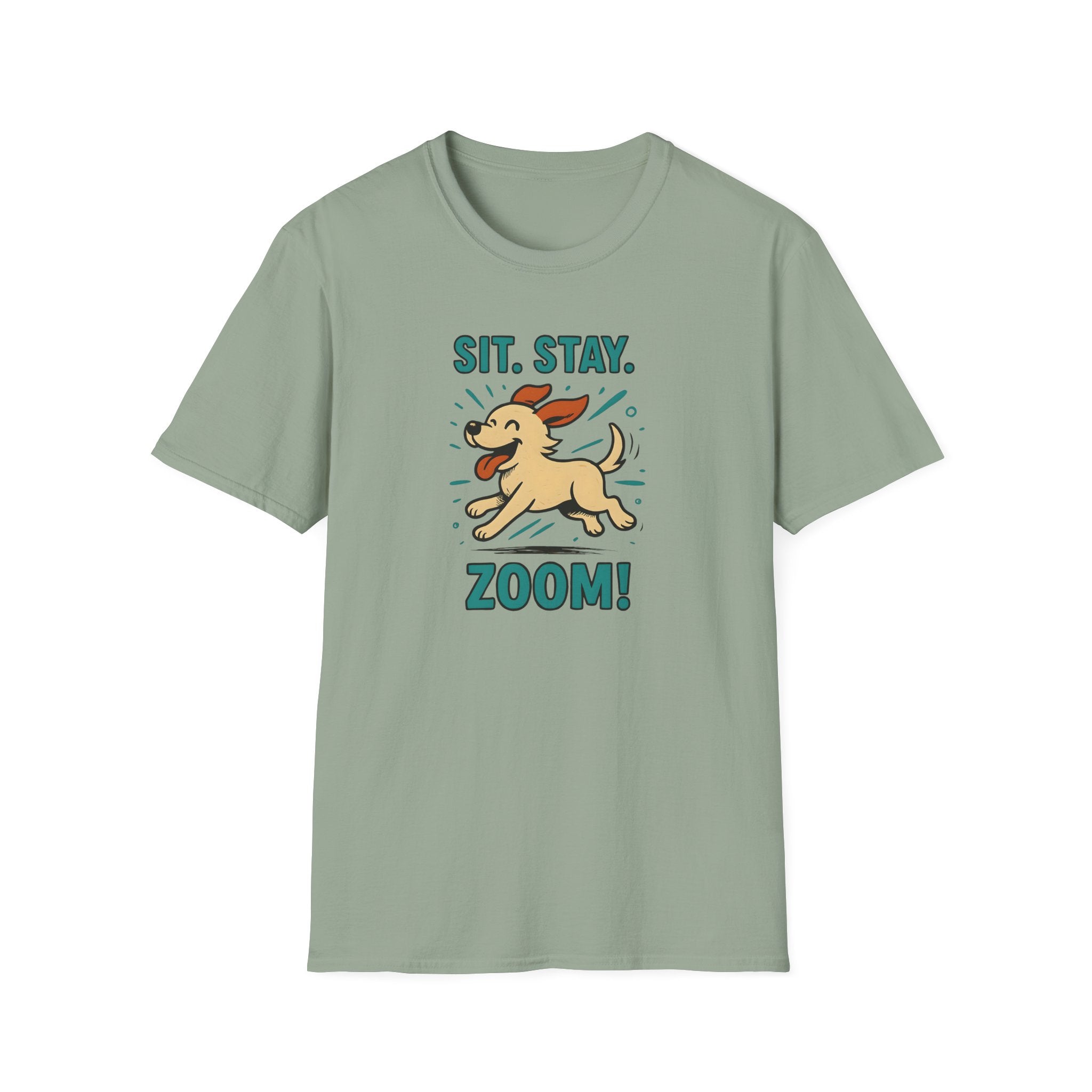 Sit. Stay. Zoom. Playful Doodle Dog Lover T-Shirt, Pet Gift, Funny Tee for Dog Owners, Gift for Moms
