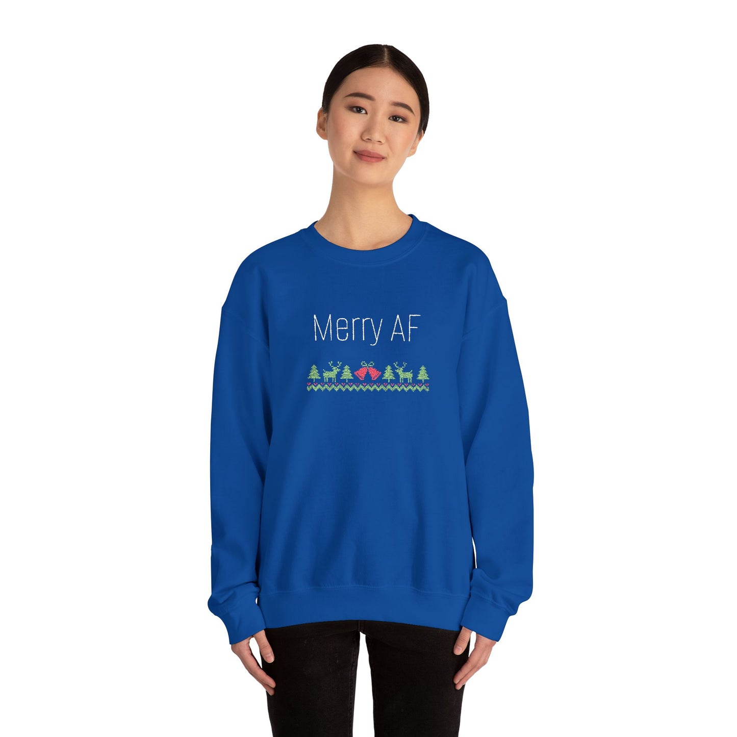 Merry AF Ugly Sweater, Holiday Apparel, Funny Christmas Gift, Unisex Sweatshirt