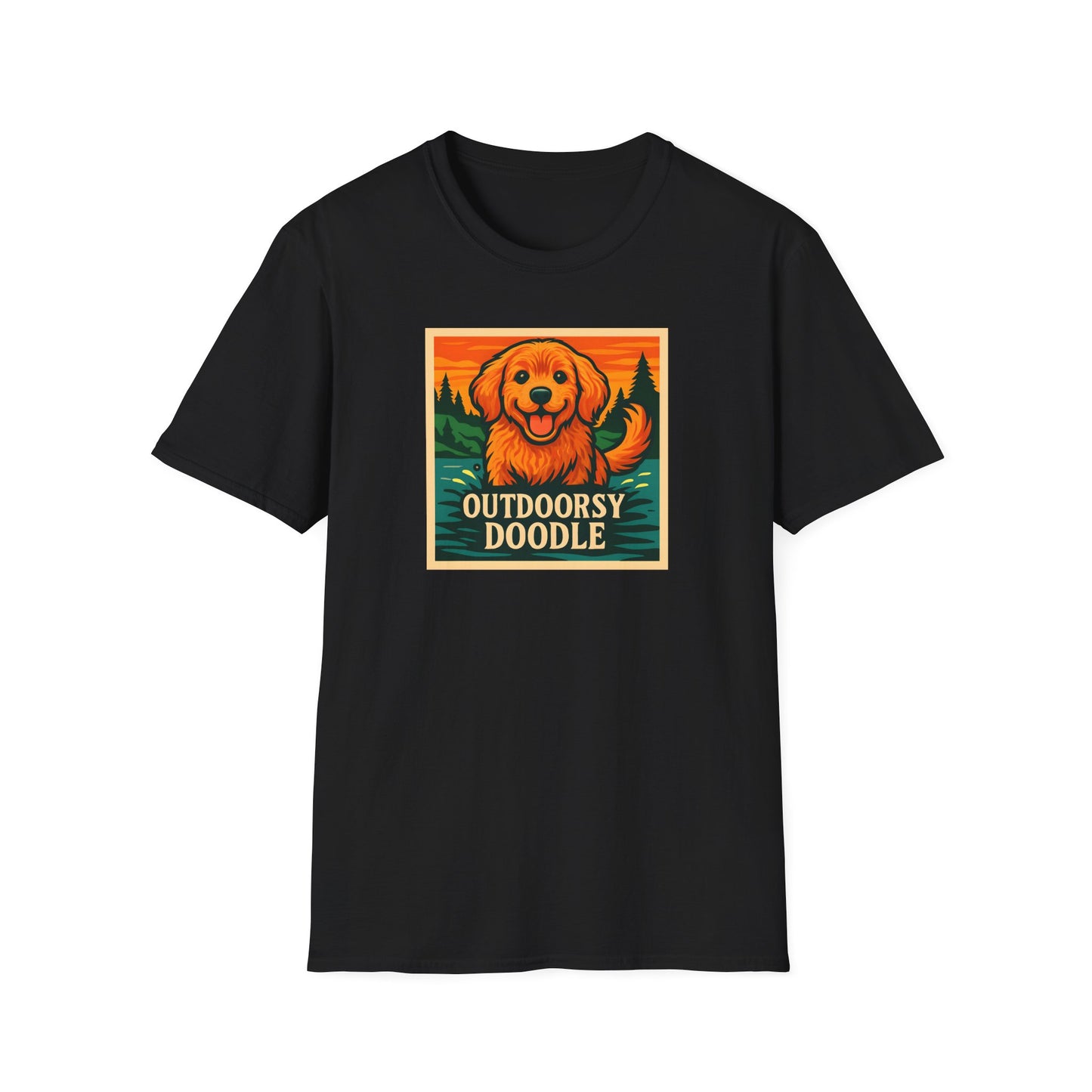 Outdoorsy Doodle, Adventure Dog T-Shirt, Pet Lover Gift, Casual Wear, Nature Lover Tee, Dog Owner Apparel, Doodle Art Shirt