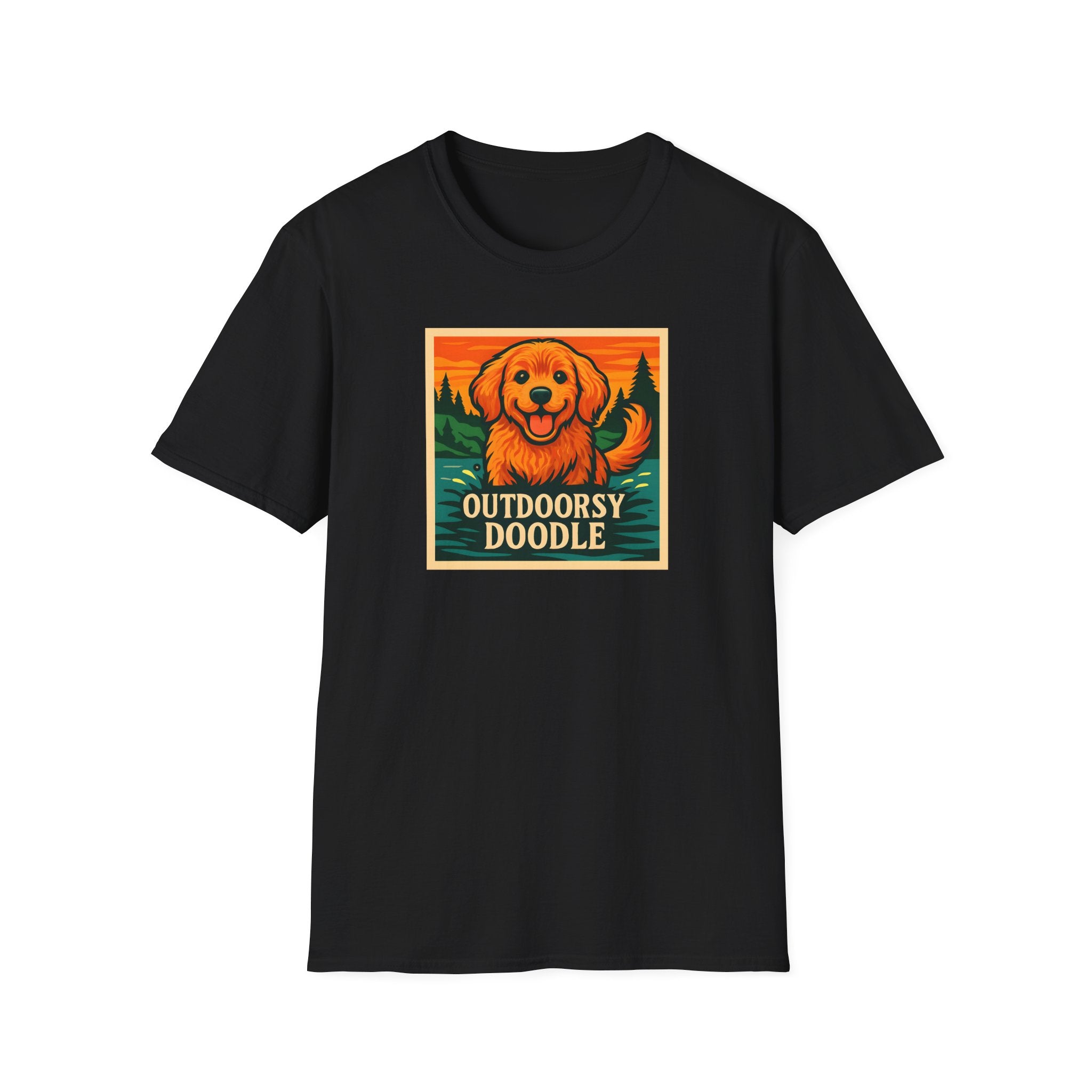 Outdoorsy Doodle, Adventure Dog T-Shirt, Pet Lover Gift, Casual Wear, Nature Lover Tee, Dog Owner Apparel, Doodle Art Shirt