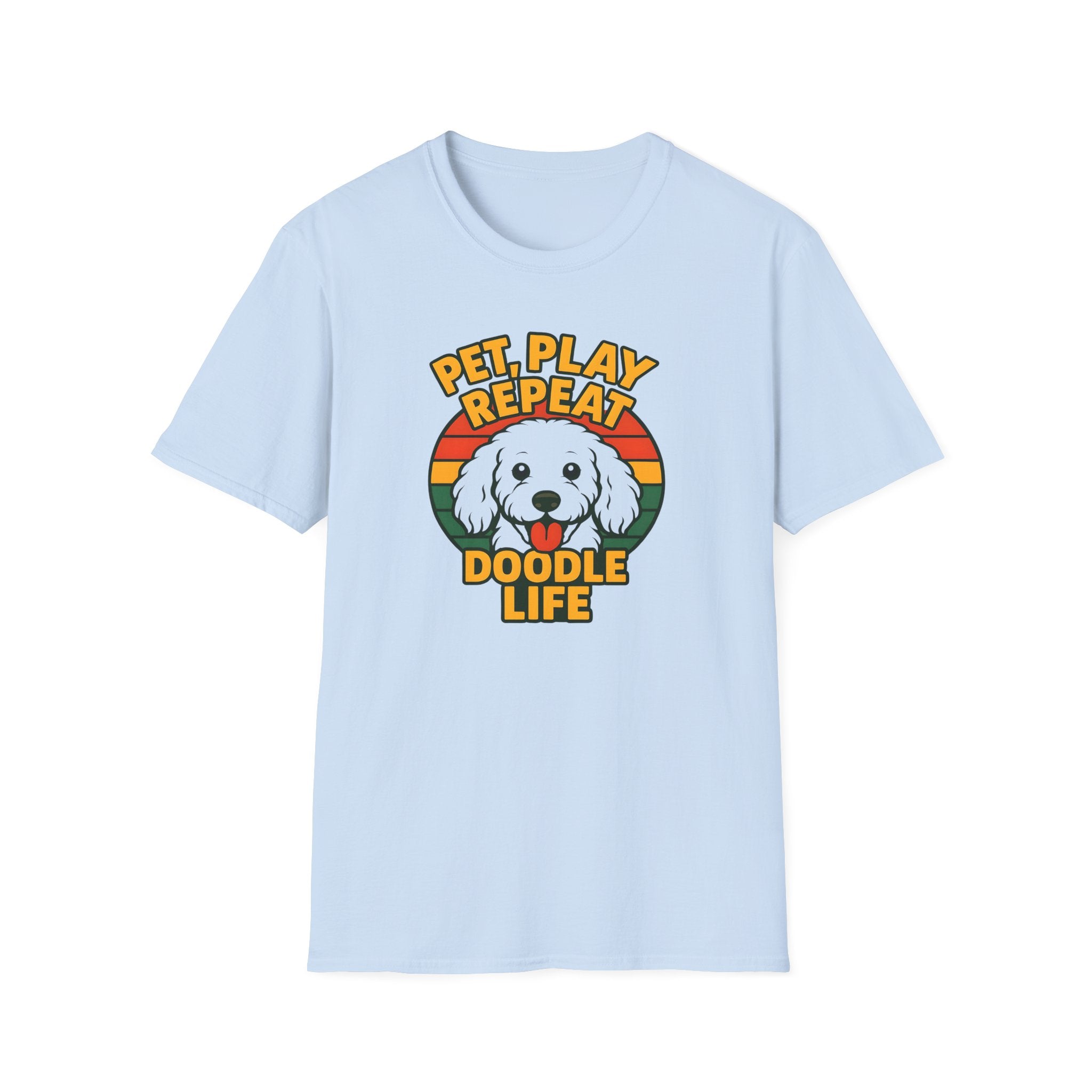 Pet. Play. Repeat. Doodle Life Pet Lover T-Shirt, Cute Dog Shirt, Pet Play Repeat Tee, Gift for Dog Owners, Animal Lover Apparel