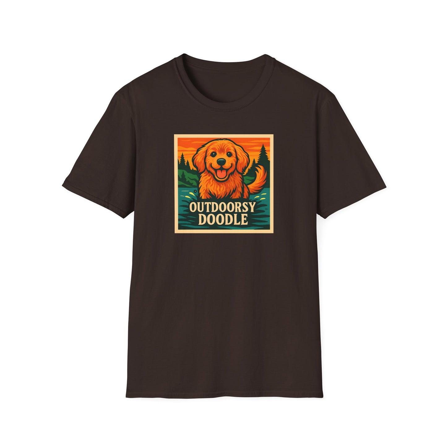 Outdoorsy Doodle, Adventure Dog T-Shirt, Pet Lover Gift, Casual Wear, Nature Lover Tee, Dog Owner Apparel, Doodle Art Shirt