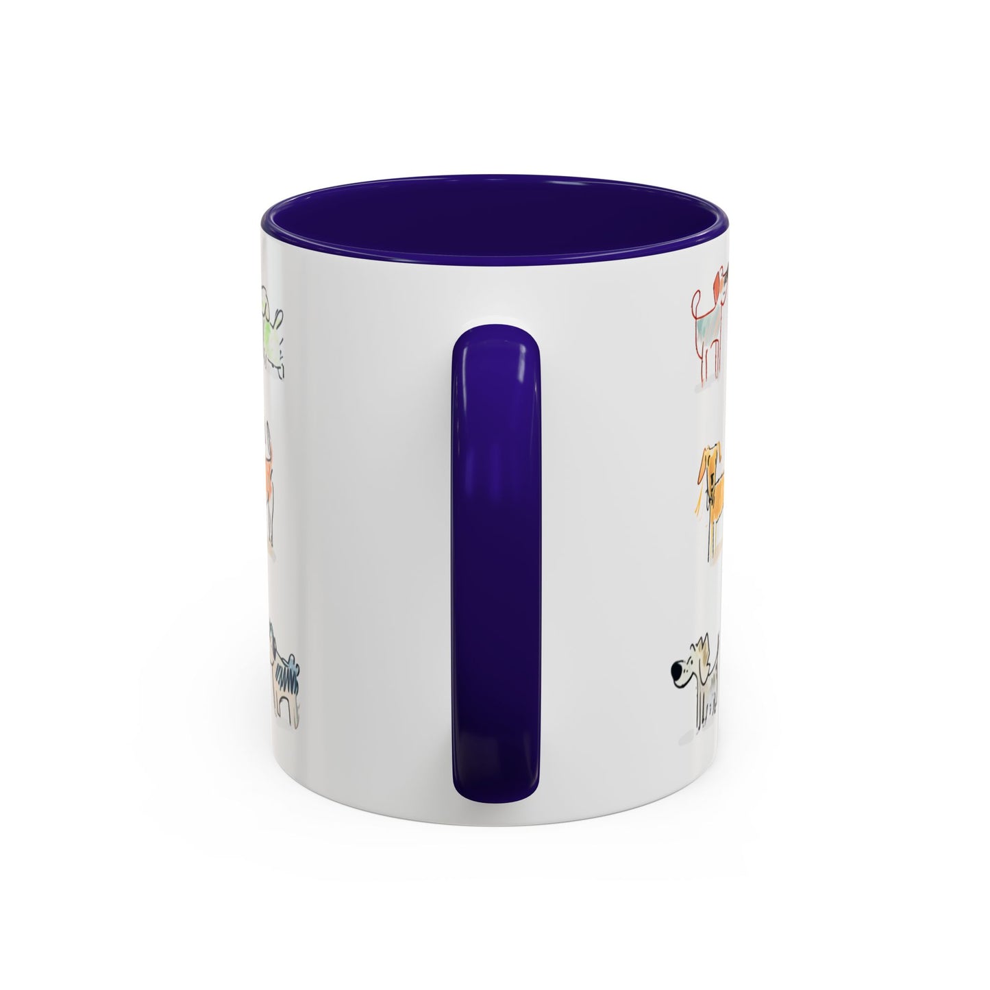 Colorful Doodle Dog-Themed Mugs, Cute Animal Mug, Pet Lover Gift, Coffee Cup, Dog Parent Present