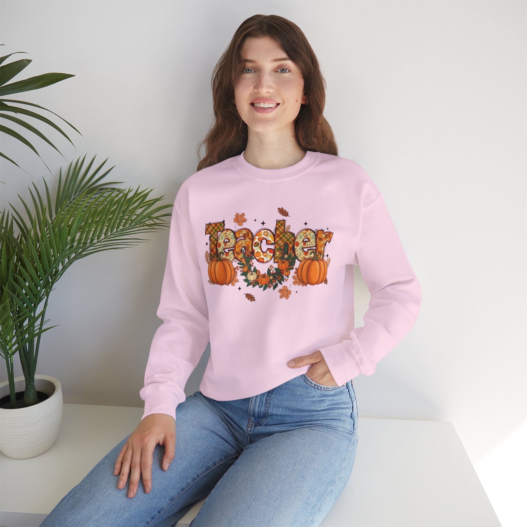 Festive Teacher Sweatshirt, Cozy Fall Apparel, Thanksgiving Gift, Pumpkin Sweater, Autumn Fashion, Teacher Appreciation