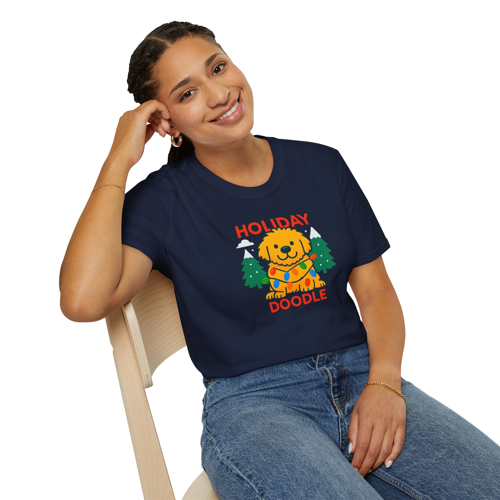Holiday Doodle. Festive Dog Lover T-Shirt, Cute Pet Shirt, Holiday Gift, Unisex Graphic Tee, Christmas Apparel, Winter Fashion