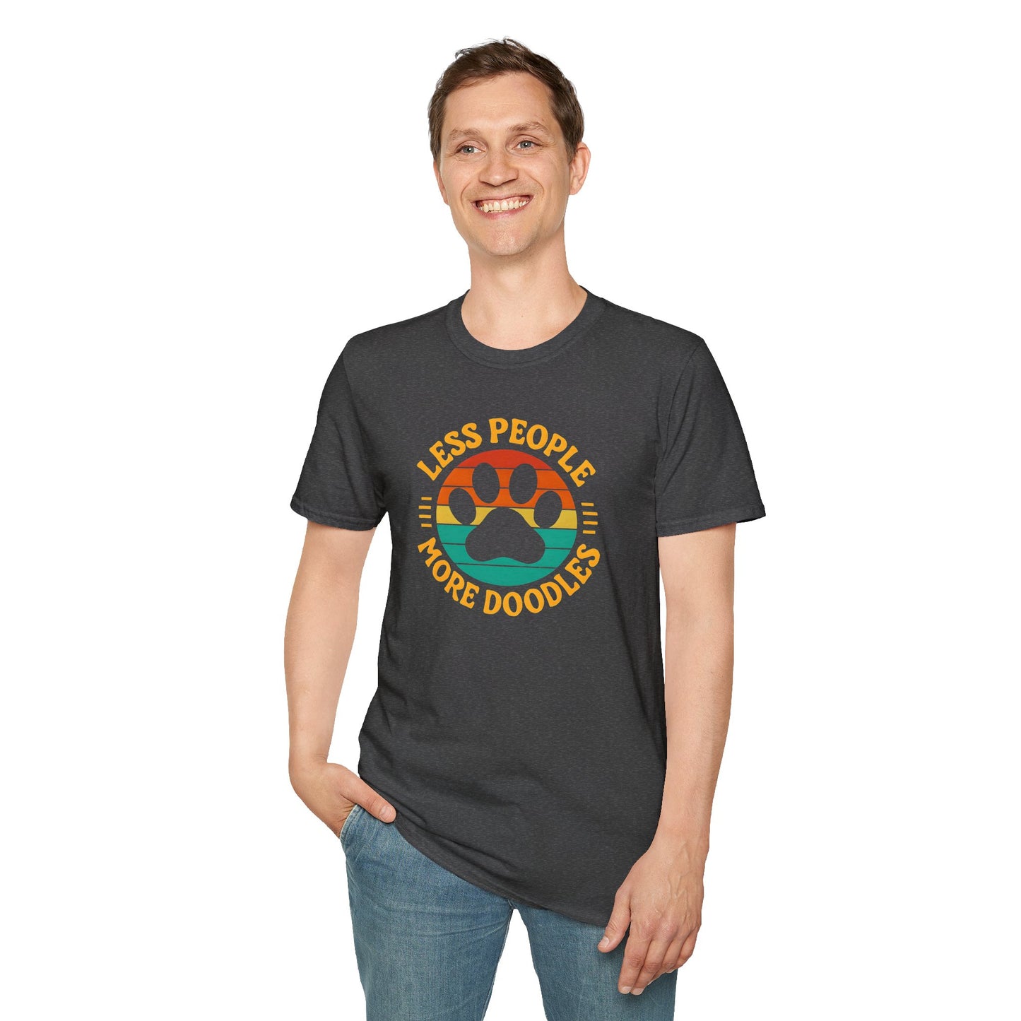 Less People More Doodles. Unisex T-Shirt, Casual Gift, Pet Lover Apparel, Art Lover T-Shirt, Fun Everyday Wear, Quirky Tee