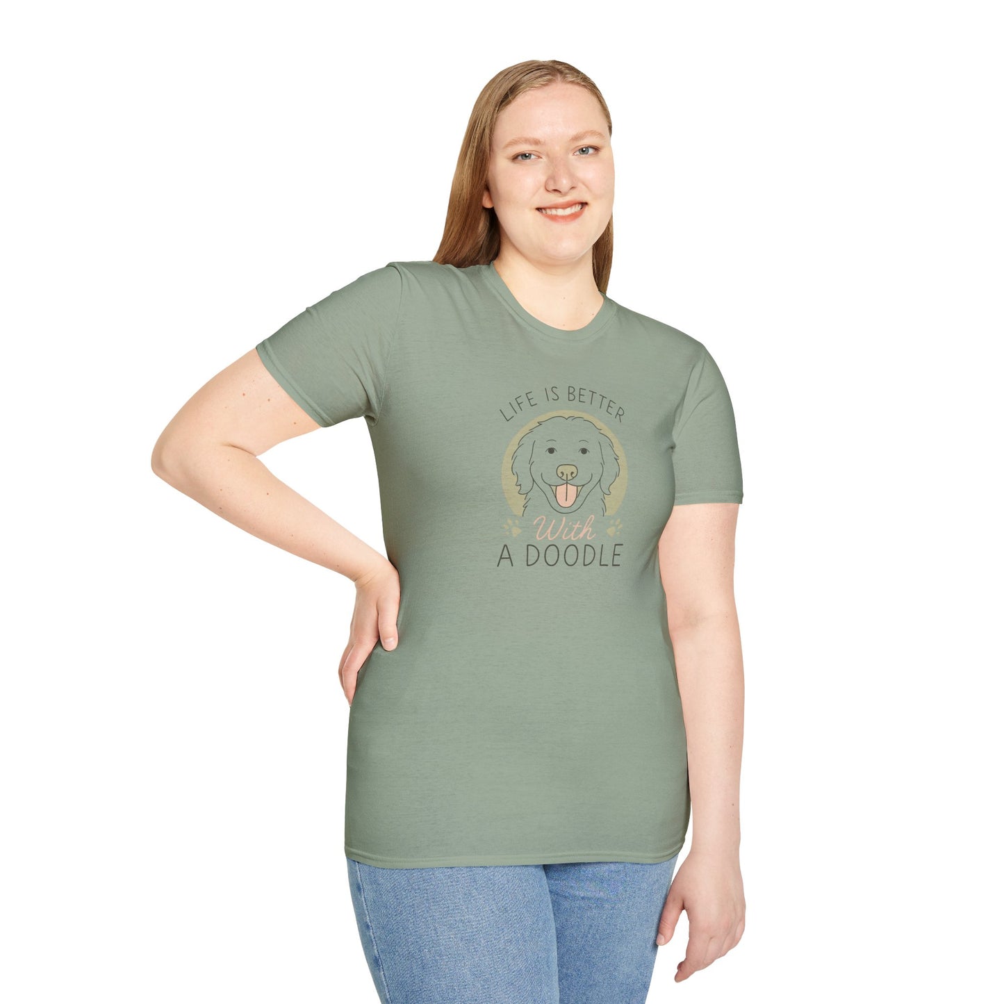 Life Is Better With A Doodle. T-Shirt, Dog Lover Shirt, Pet Appreciation Gift, Animal Lovers Tee, Casual Everyday Wear