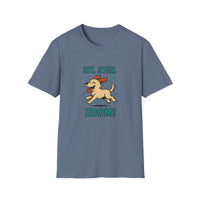 Sit. Stay. Zoom Green and Tan Design. Unisex Softstyle T-Shirt