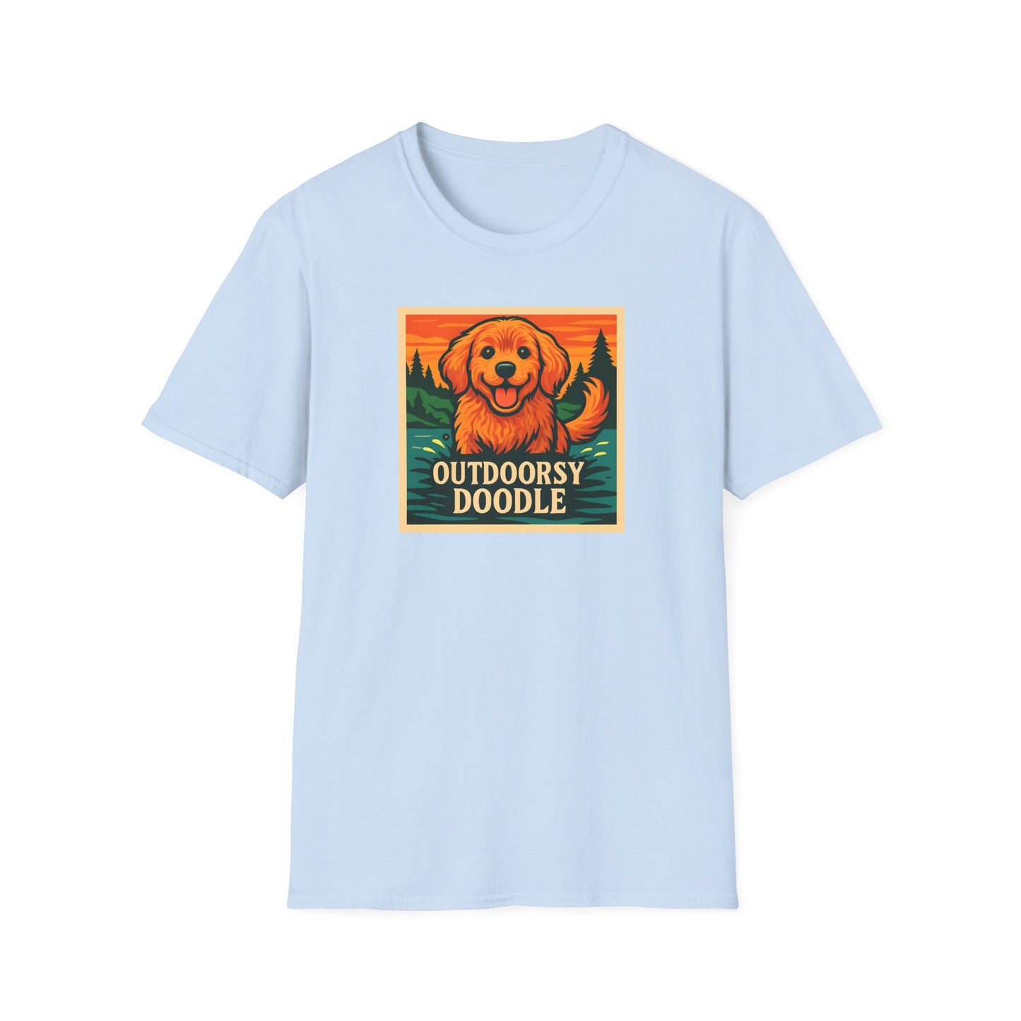 Outdoorsy Doodle, Adventure Dog T-Shirt, Pet Lover Gift, Casual Wear, Nature Lover Tee, Dog Owner Apparel, Doodle Art Shirt