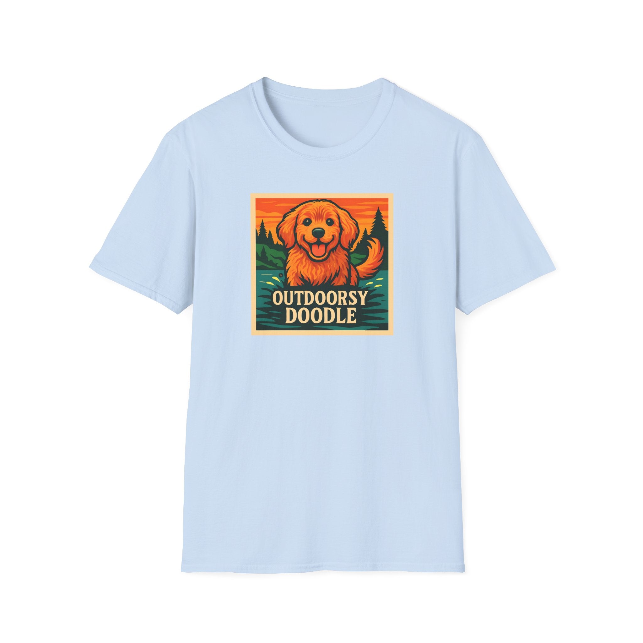 Outdoorsy Doodle, Adventure Dog T-Shirt, Pet Lover Gift, Casual Wear, Nature Lover Tee, Dog Owner Apparel, Doodle Art Shirt