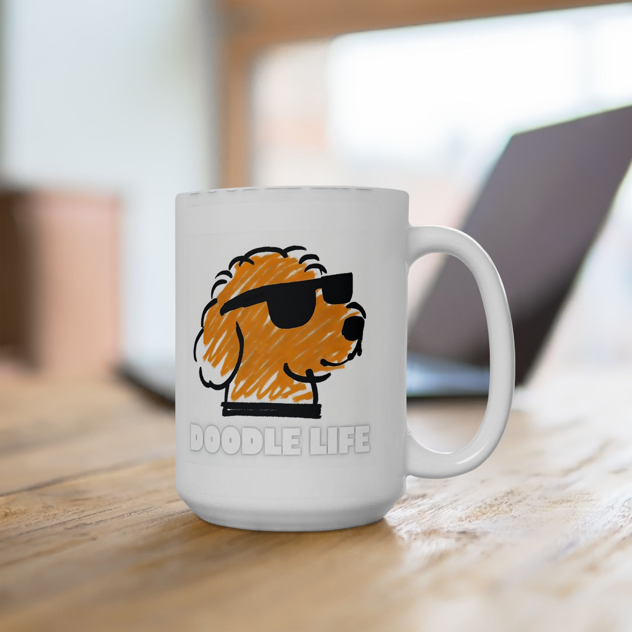 Dog Lover's Ceramic Mug - Doodle Mom Fuel Latte Mug, Coffee Cup Gift