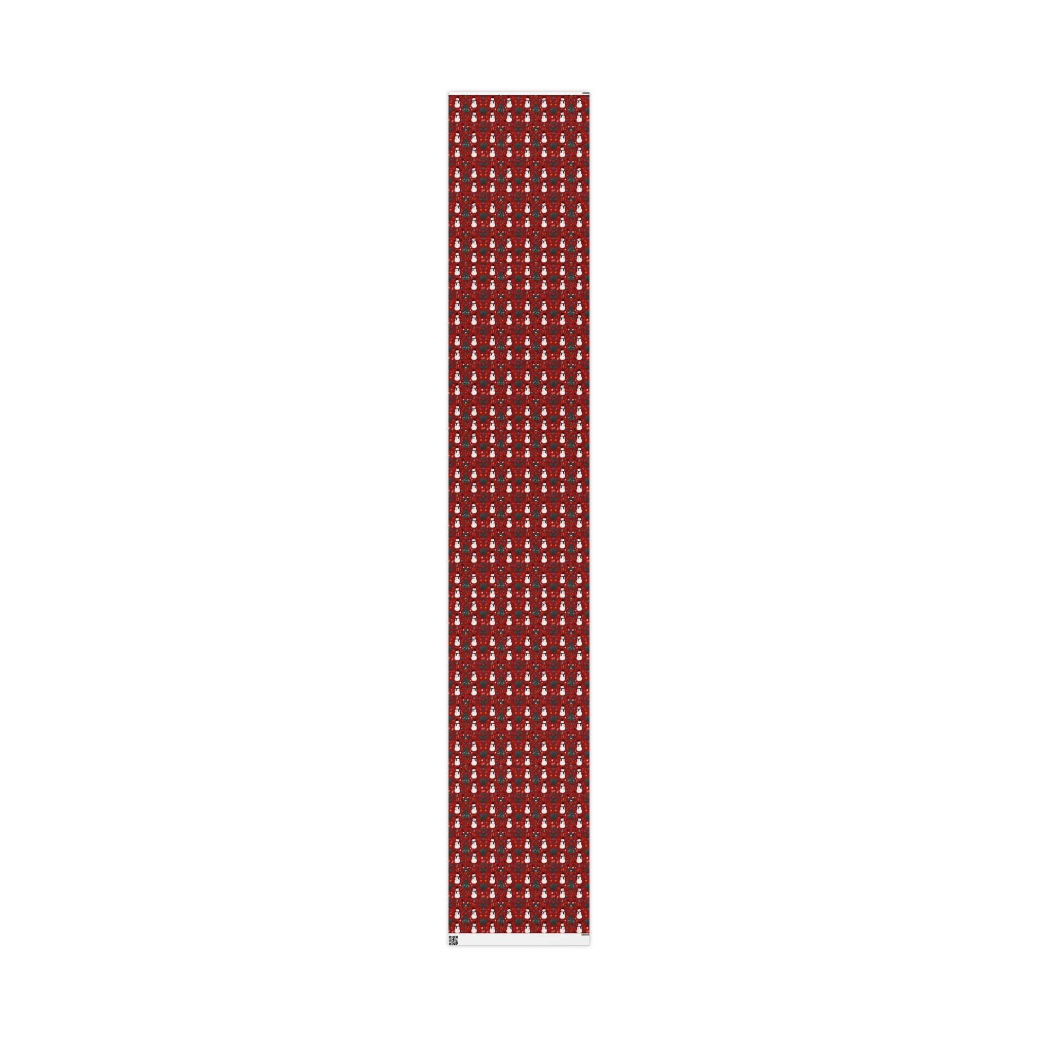 Festive Christmas Wrapping Paper with Snowman Art