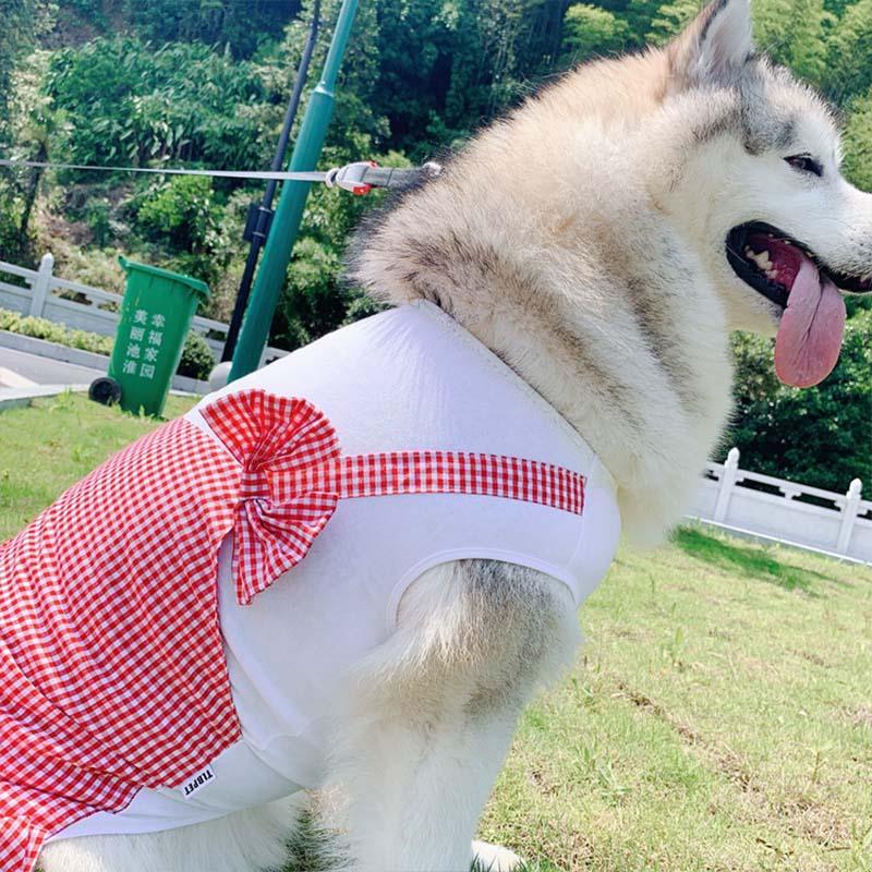 Regal Canine Couture: Plaid Princess Dog Costume For Labrador, Golden Retriever, And Big Dogs