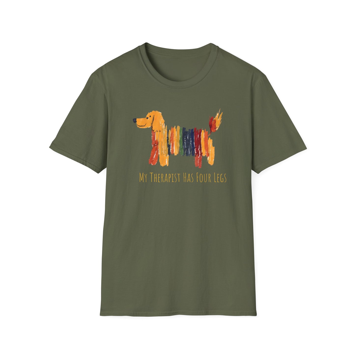 My Therapist Has Four Legs, Dog Therapy Unisex T-Shirt, Gift for Dog Lovers, Pet Therapy Tee, Animal Lover Apparel, Cute Dog Shirt