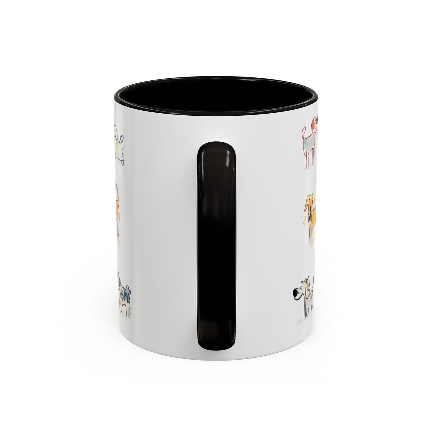 Colorful Doodle Dog-Themed Mugs, Cute Animal Mug, Pet Lover Gift, Coffee Cup, Dog Parent Present