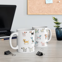 Colorful Doodle Dog-Themed Coffee Mugs, Cute Dog Cup, Pet Lover Gift, Coffee Cup