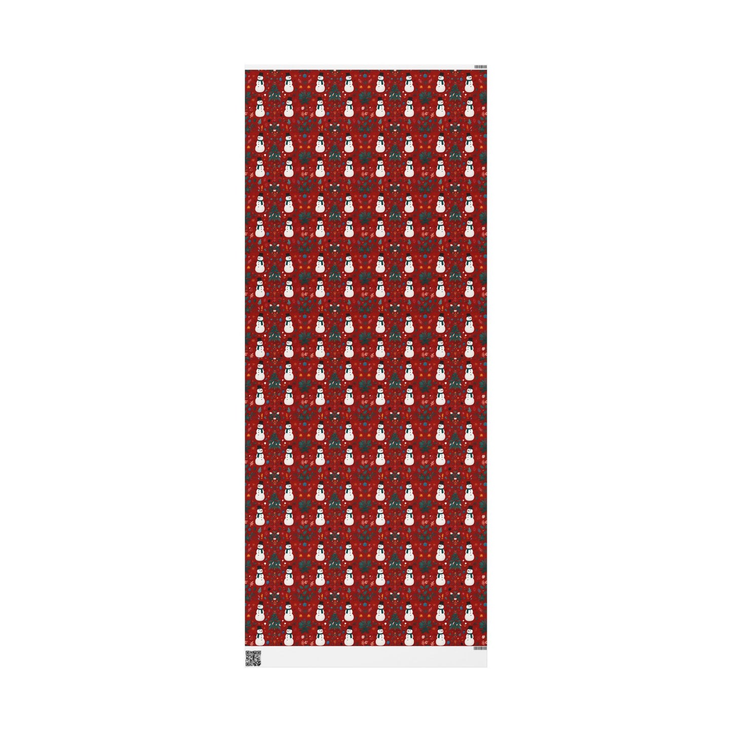 Festive Christmas Wrapping Paper with Snowman Art