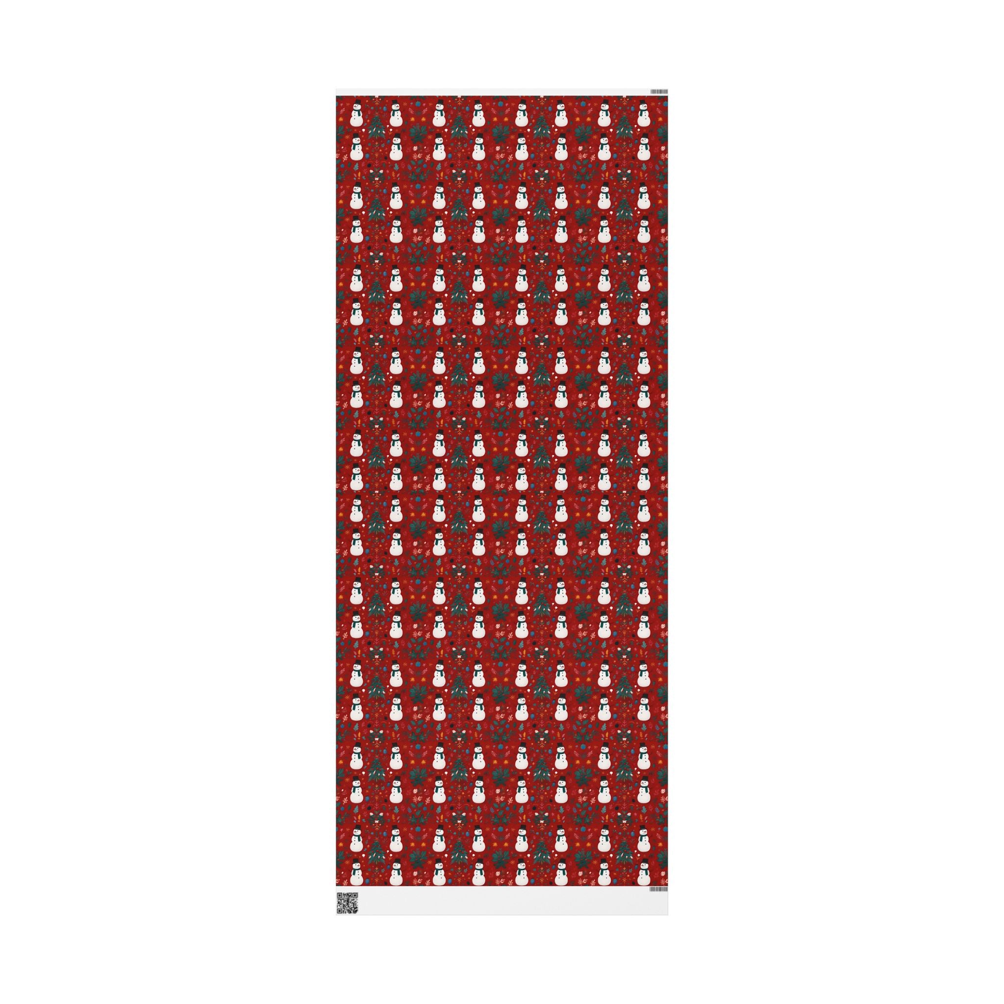 Festive Christmas Wrapping Paper with Snowman Art