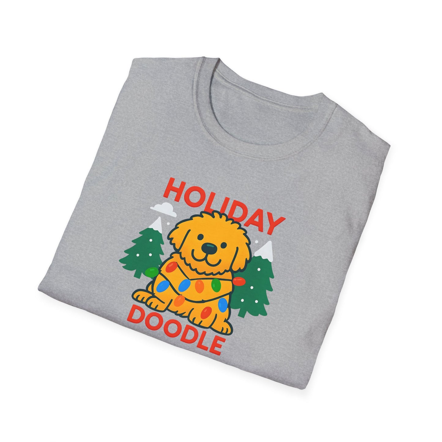 Holiday Doodle. Festive Dog Lover T-Shirt, Cute Pet Shirt, Holiday Gift, Unisex Graphic Tee, Christmas Apparel, Winter Fashion