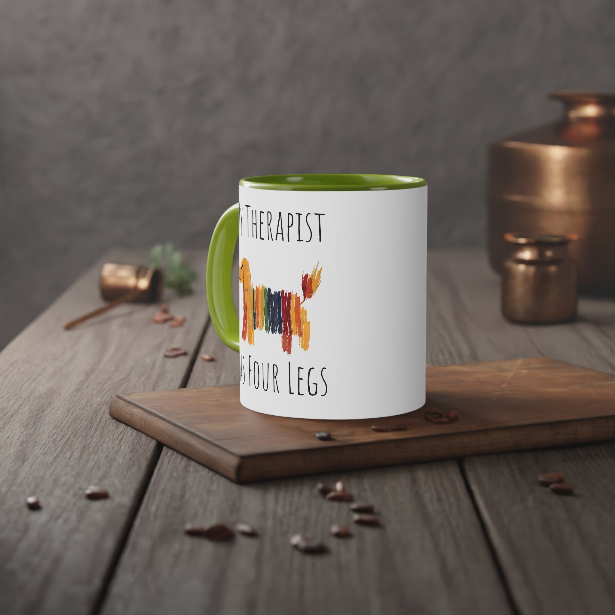 Funny Dog Lover Mug, Gift for Pet Owners, Therapist Gift, Animal Lover's Coffee Cup, Dog Therapy Mug, 11oz White Accent Mug