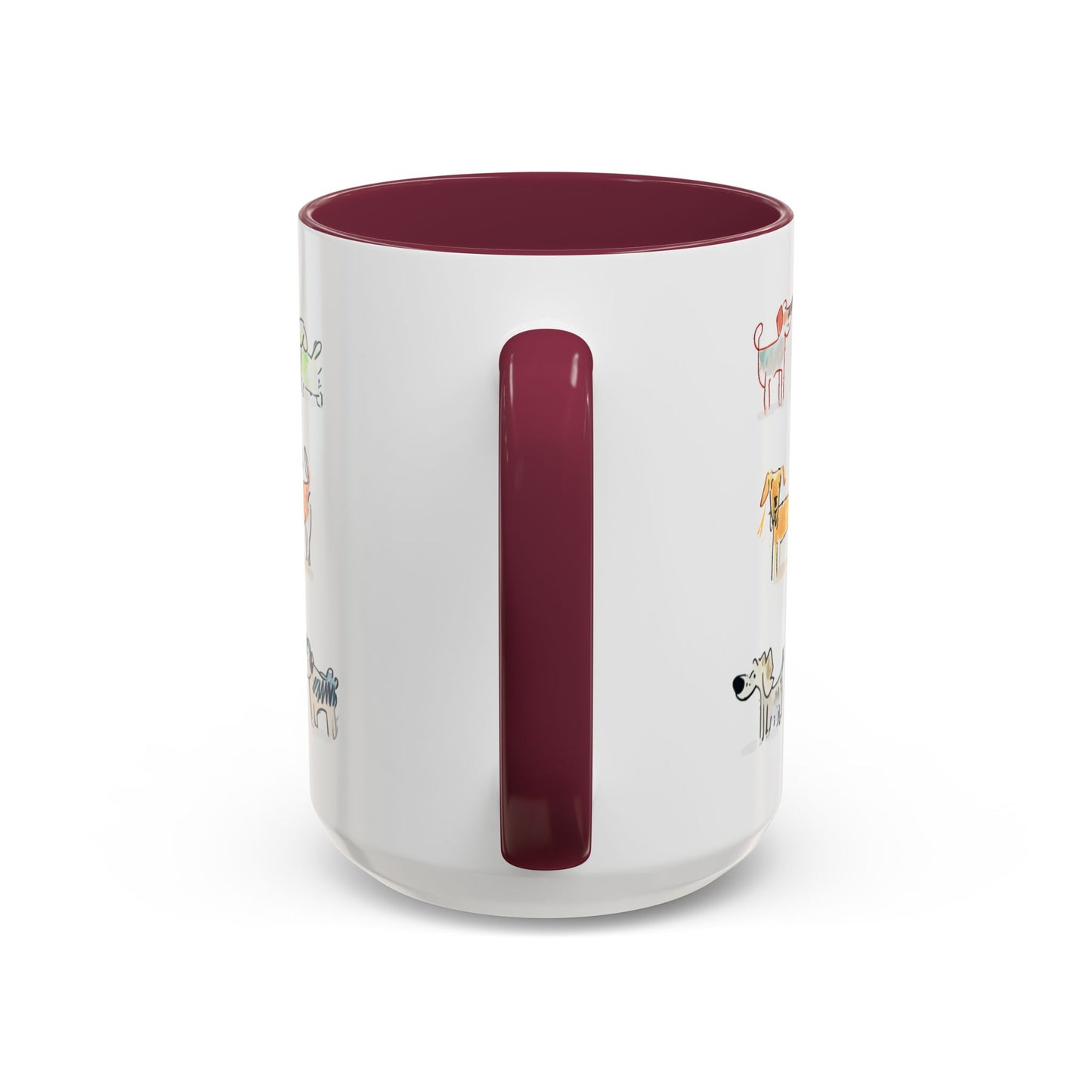 Colorful Doodle Dog-Themed Mugs, Cute Animal Mug, Pet Lover Gift, Coffee Cup, Dog Parent Present