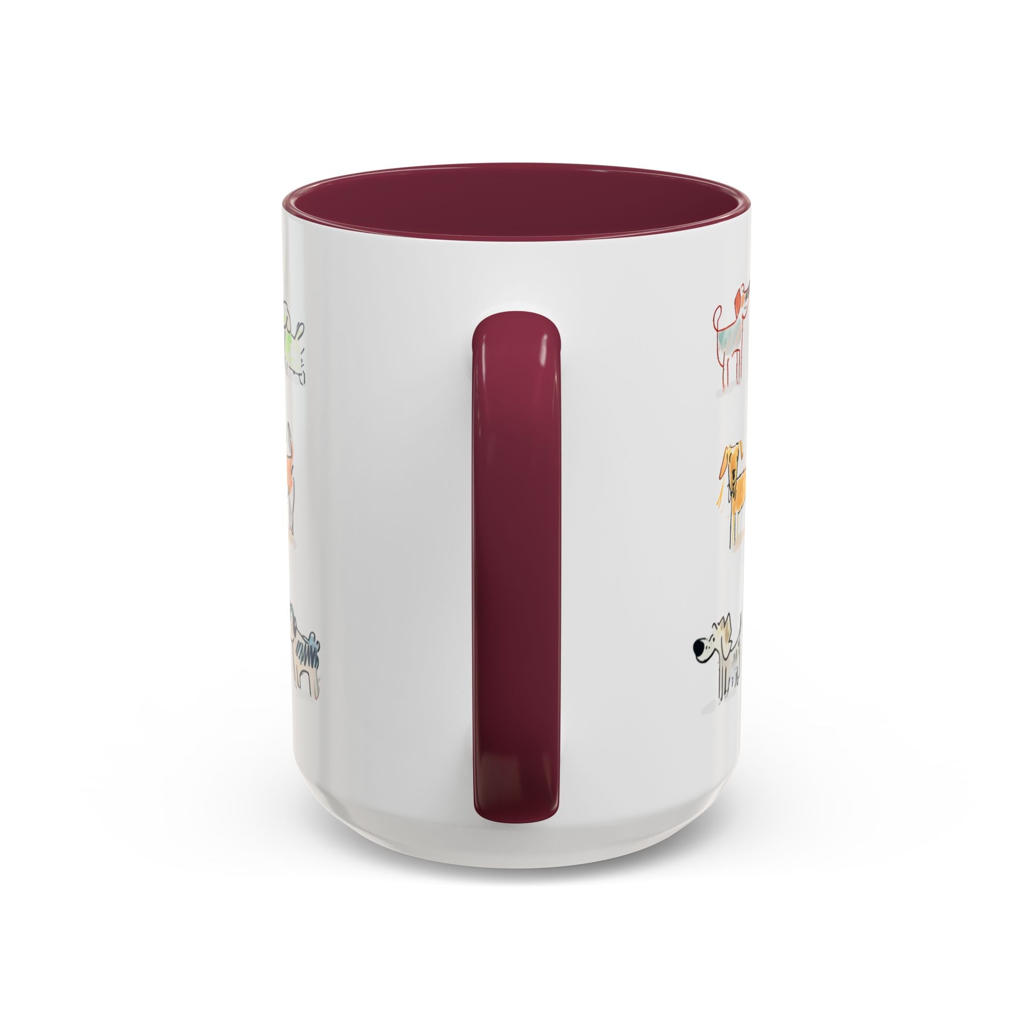 Colorful Doodle Dog-Themed Mugs, Cute Animal Mug, Pet Lover Gift, Coffee Cup, Dog Parent Present