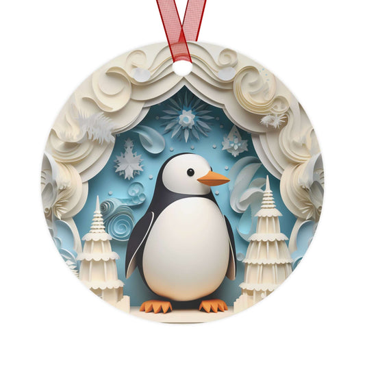 Christmas Ornaments - Penguin Winter Wonderland Scene