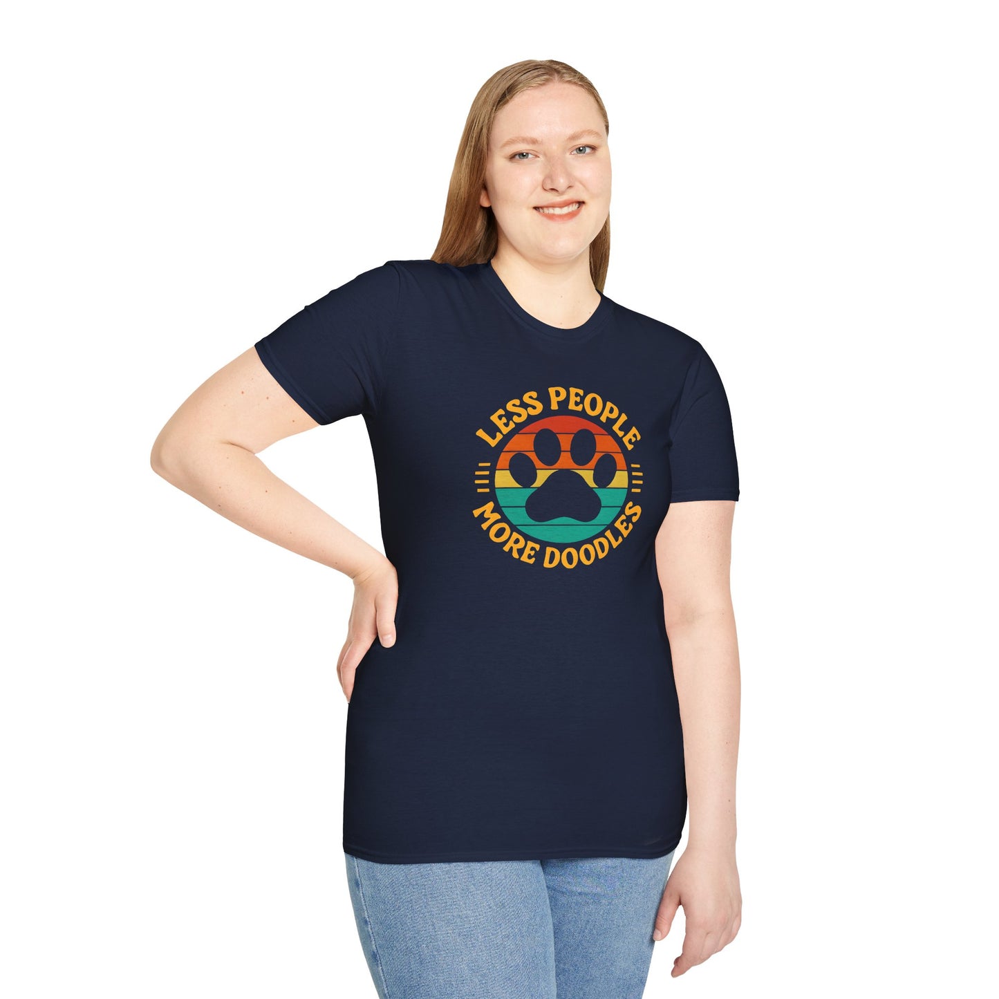 Less People More Doodles. Unisex T-Shirt, Casual Gift, Pet Lover Apparel, Art Lover T-Shirt, Fun Everyday Wear, Quirky Tee