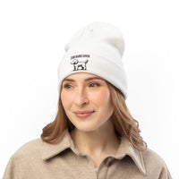 Funny Dog Lover's Knit Beanie, Zero Barks Given, Cozy - Embroidered Beanie