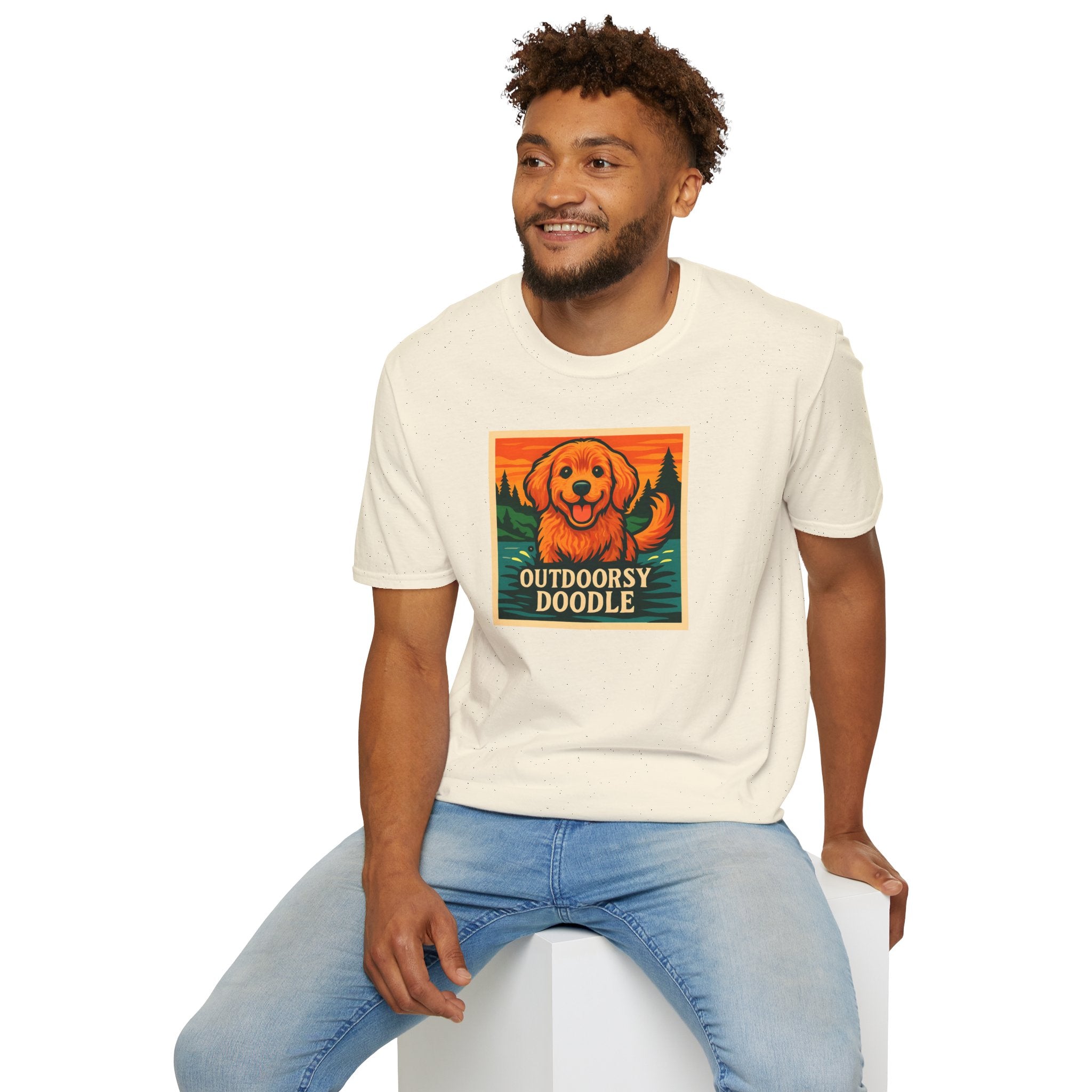 Outdoorsy Doodle, Adventure Dog T-Shirt, Pet Lover Gift, Casual Wear, Nature Lover Tee, Dog Owner Apparel, Doodle Art Shirt
