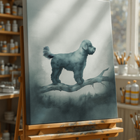 Elegant Dog Silhouette Canvas Art, Pet Lover Wall Decor, Home Decoration, Dog Owner Gift, Unique Animal Art, Gallery Wrap Print