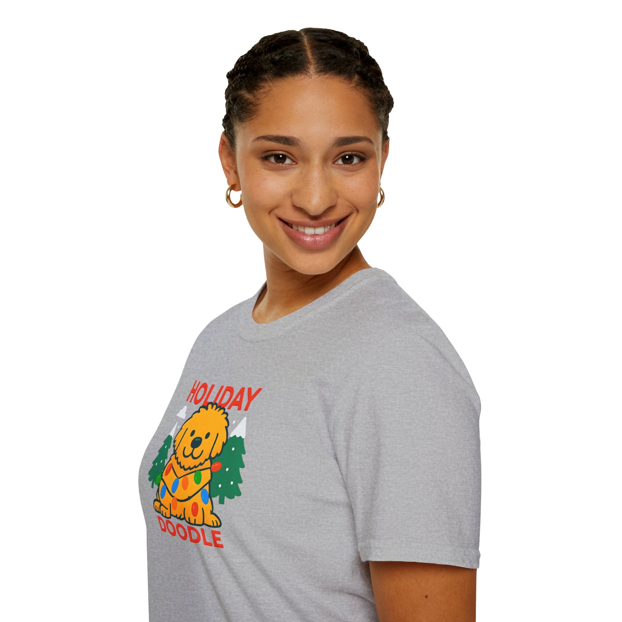 Holiday Doodle. Festive Dog Lover T-Shirt, Cute Pet Shirt, Holiday Gift, Unisex Graphic Tee, Christmas Apparel, Winter Fashion