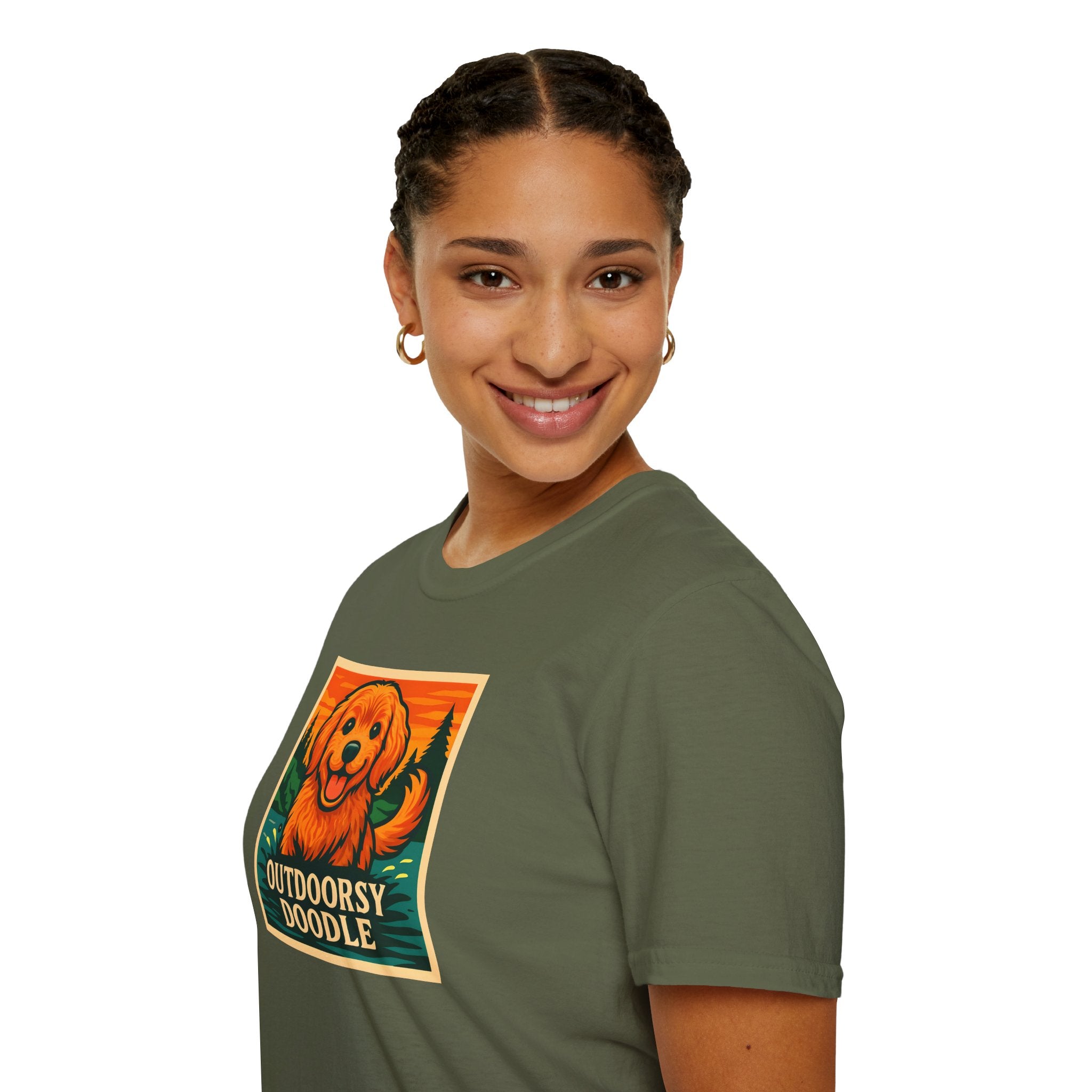 Outdoorsy Doodle, Adventure Dog T-Shirt, Pet Lover Gift, Casual Wear, Nature Lover Tee, Dog Owner Apparel, Doodle Art Shirt