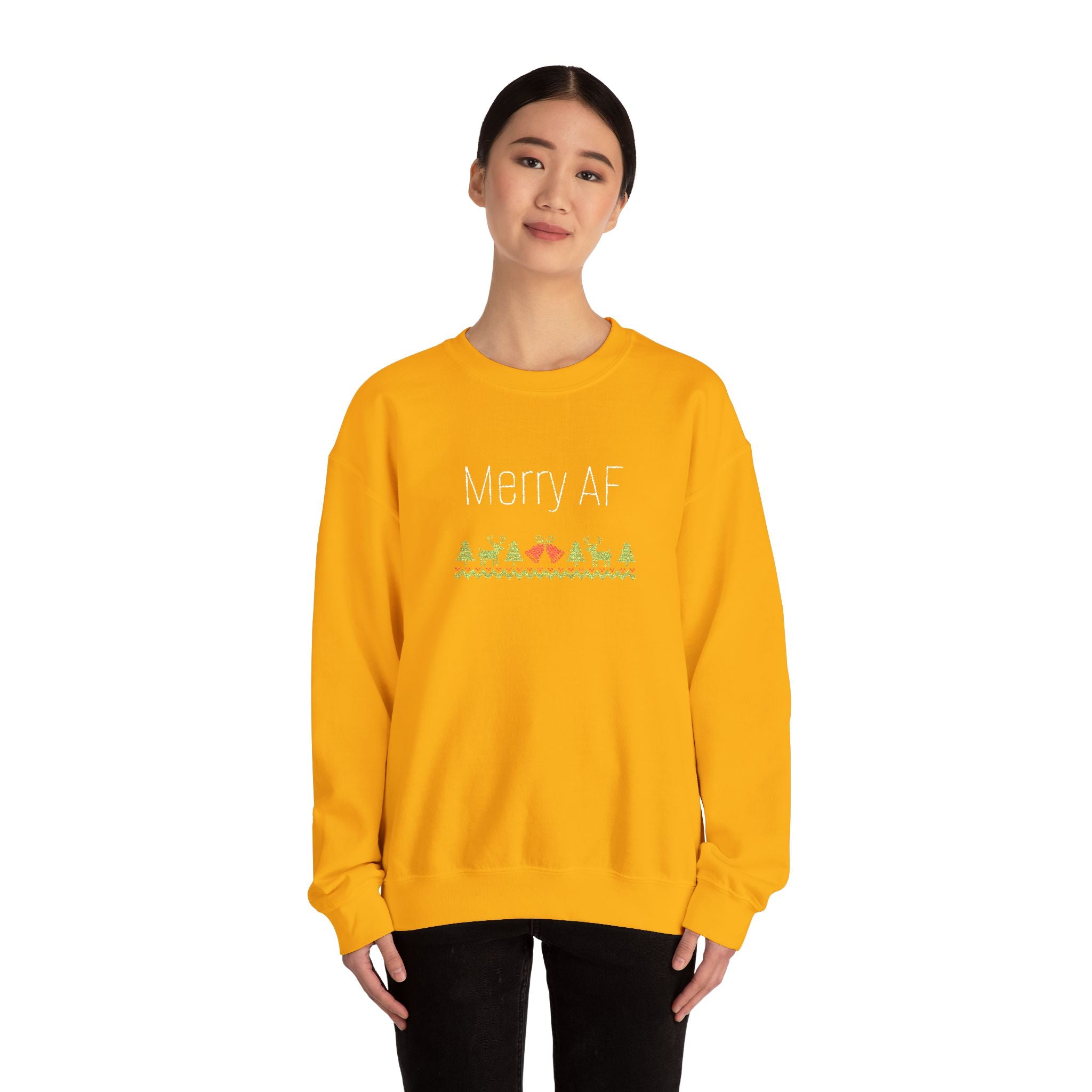 Merry AF Ugly Sweater, Holiday Apparel, Funny Christmas Gift, Unisex Sweatshirt
