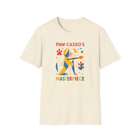 Whimsical Dog Art Unisex Softstyle T-Shirt, Pet Lover's Gift, Casual Wear, Art Enthusiast Apparel, Dog-themed Tee, Unique Birthday Gift