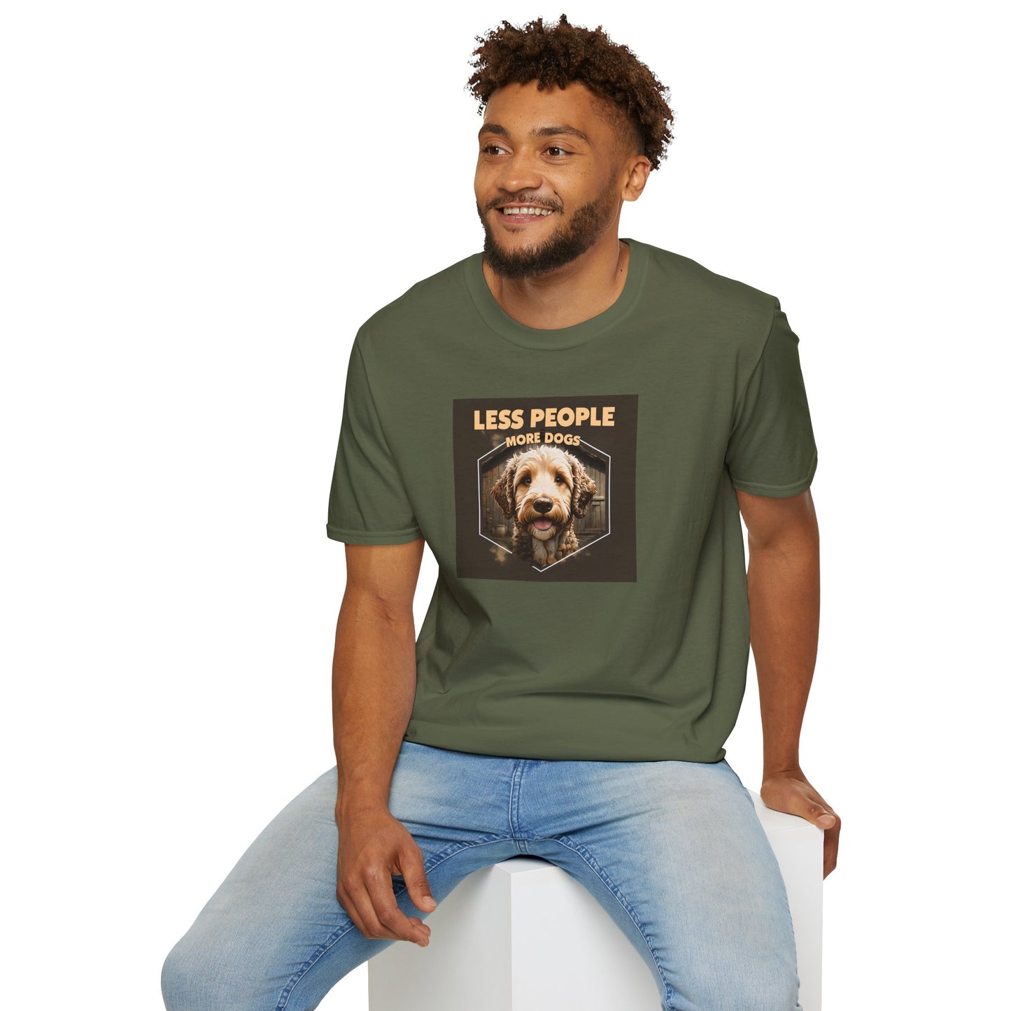 Unisex Dog Lover T-Shirt, Less People More Dogs, Pet Owner Gift, Casual Wear, Birthday Gift, Animal Lover Tee