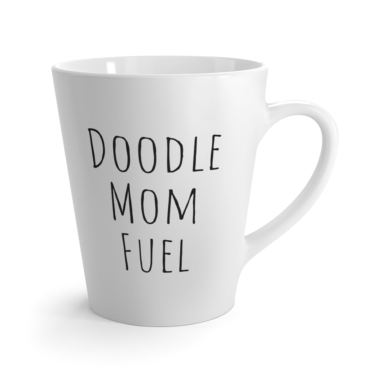 Doodle Mom Fuel Latte Mug, Funny Dog Coffee Cup Gift for Mom