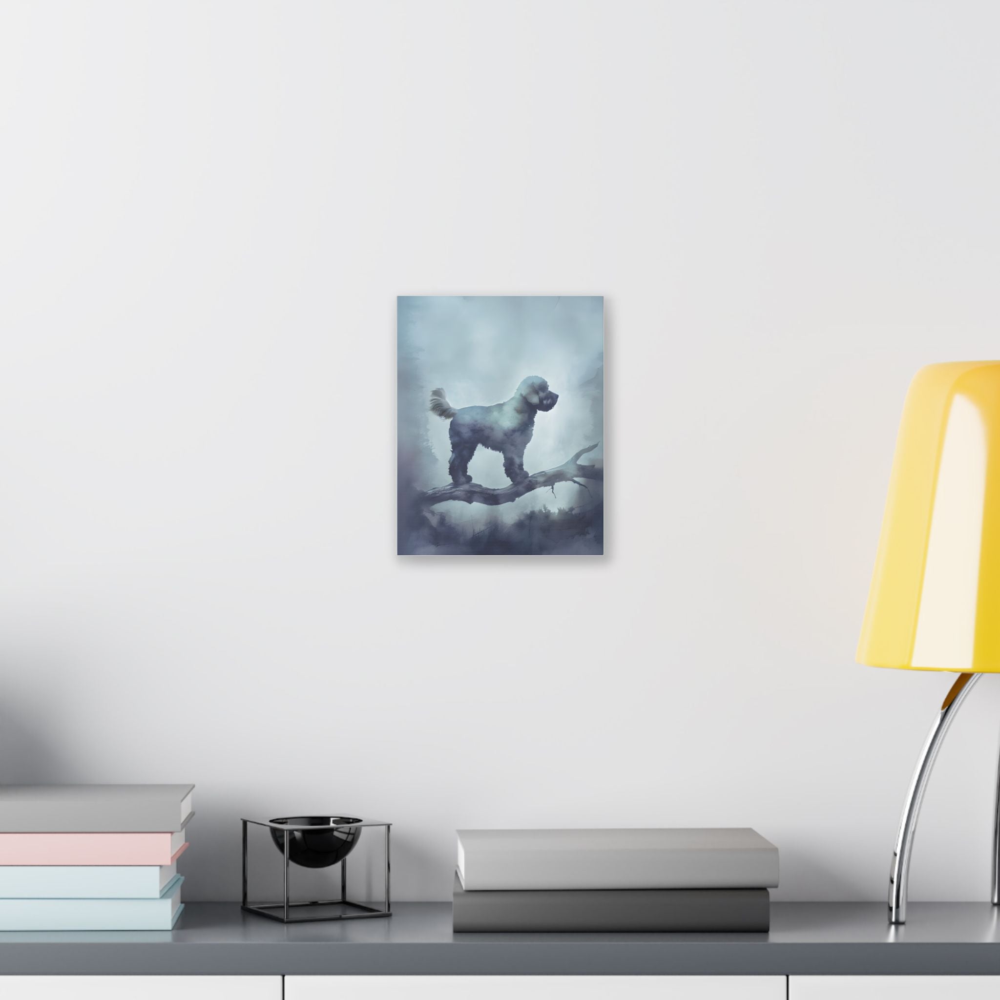 Elegant Dog Silhouette Canvas Art, Pet Lover Wall Decor, Home Decoration, Dog Owner Gift, Unique Animal Art, Gallery Wrap Print