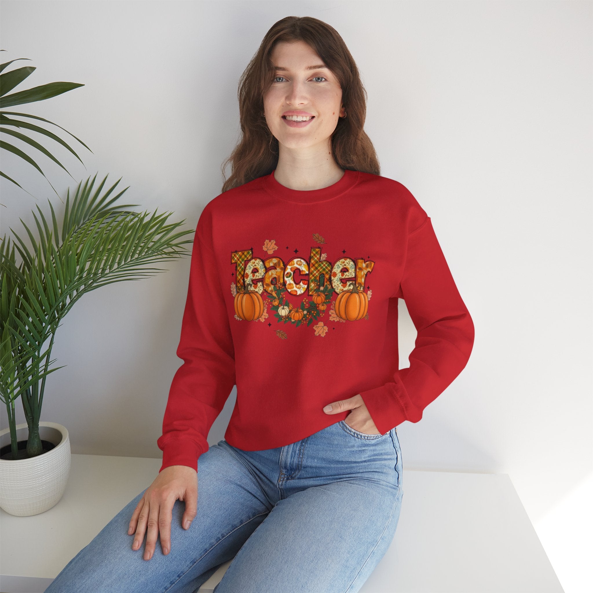 Festive Teacher Sweatshirt, Cozy Fall Apparel, Thanksgiving Gift, Pumpkin Sweater, Autumn Fashion, Teacher Appreciation