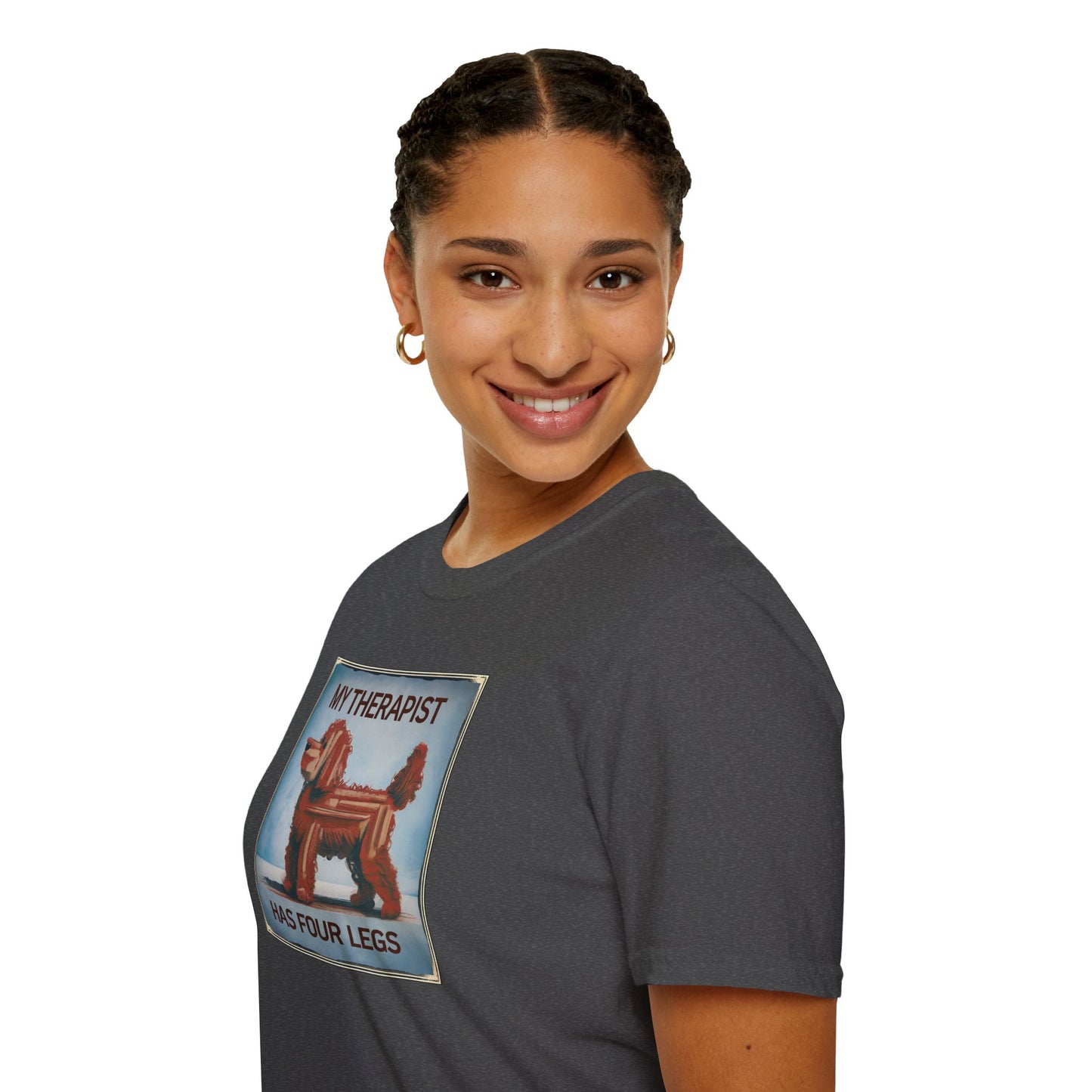 My Therapist Has Four Legs, Funny Dog Lover T-Shirt, Pet Owner Gift, Casual Wear, Dog Mom Shirt, Humorous T-Shirt