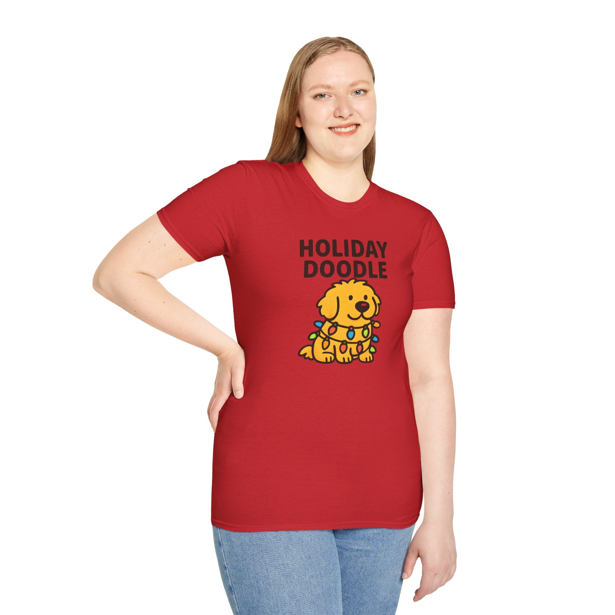 Holiday Doodle, Funny Christmas T-Shirt, Cute Dog Tee, Unisex Christmas Apparel, Pet Lover Gift, Fun Holiday Style
