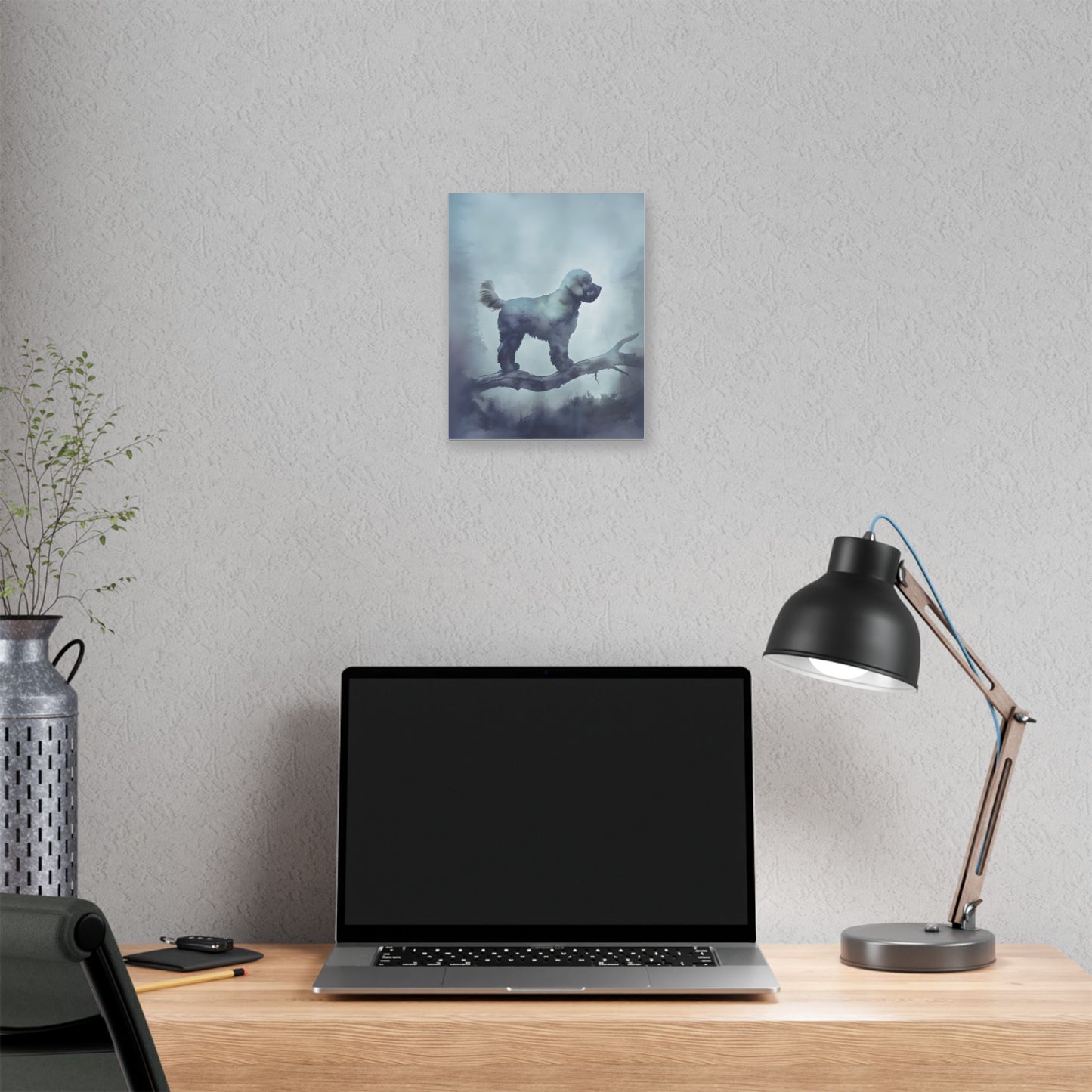 Elegant Dog Silhouette Canvas Art, Pet Lover Wall Decor, Home Decoration, Dog Owner Gift, Unique Animal Art, Gallery Wrap Print
