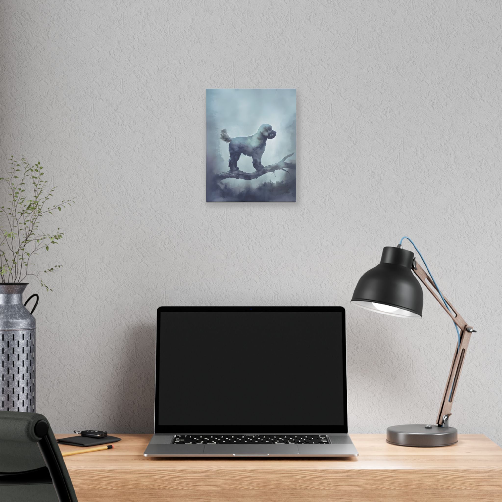 Elegant Dog Silhouette Canvas Art, Pet Lover Wall Decor, Home Decoration, Dog Owner Gift, Unique Animal Art, Gallery Wrap Print
