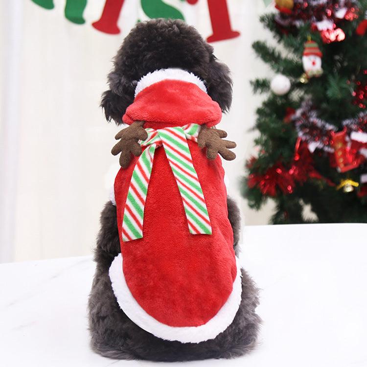 Festive Pet Holiday Costume - Santa Elk Winter Sweater