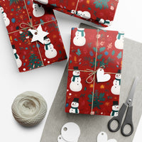 Gift Wrap Paper - Festive Holiday Christmas Snowman Design