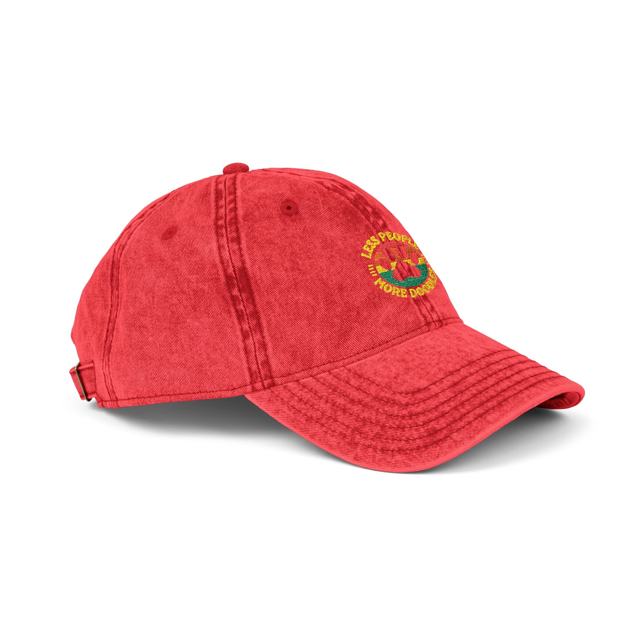 Vintage Embroidered Dog Cap, Less People - More Doodles, Casual Baseball Hat, Gift for Pet Lovers
